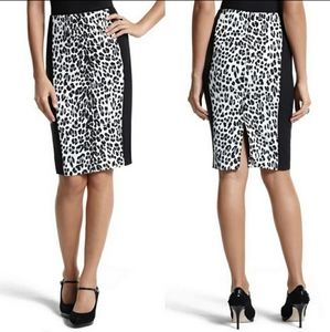 WHBM Snow Leopard Pencil Skirt